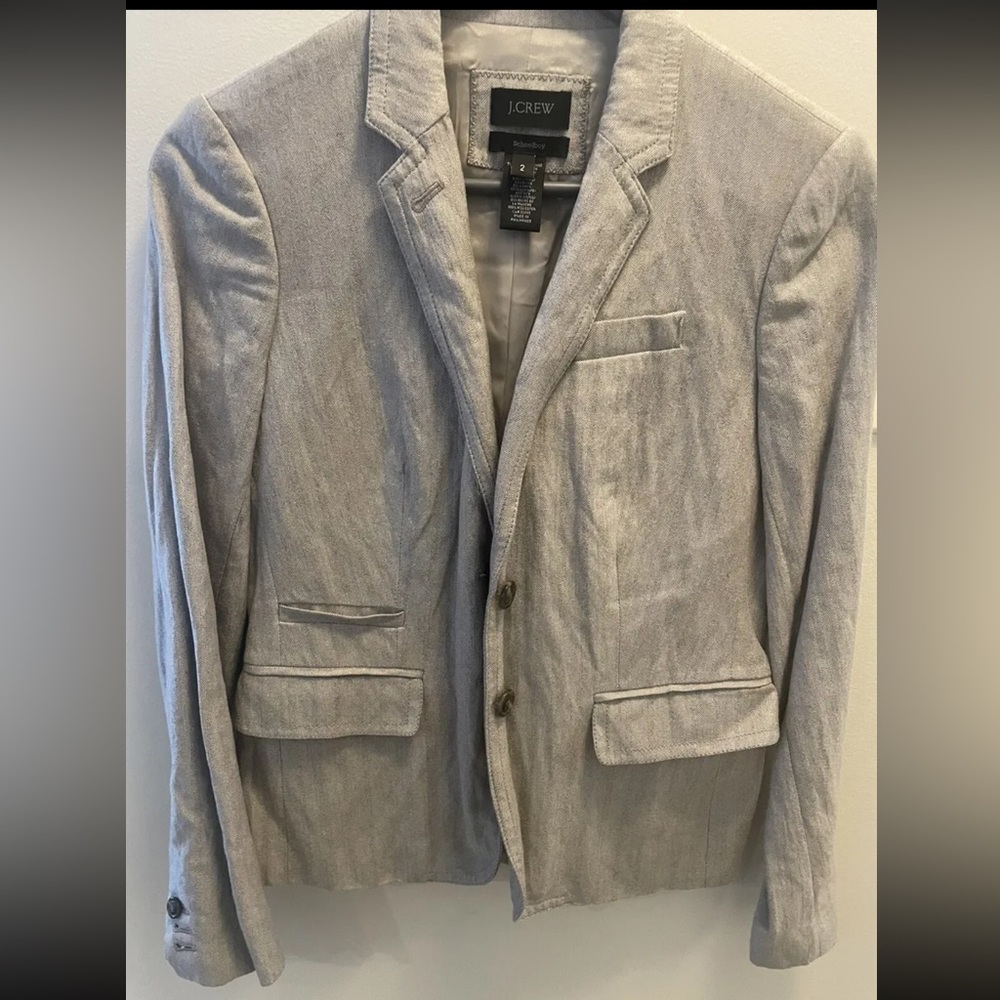 Jcrew womens schoolboy blazer in heather grey color size 2US